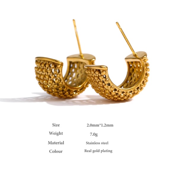 💛Gold plated geometric earrings - Picture 3 of 5